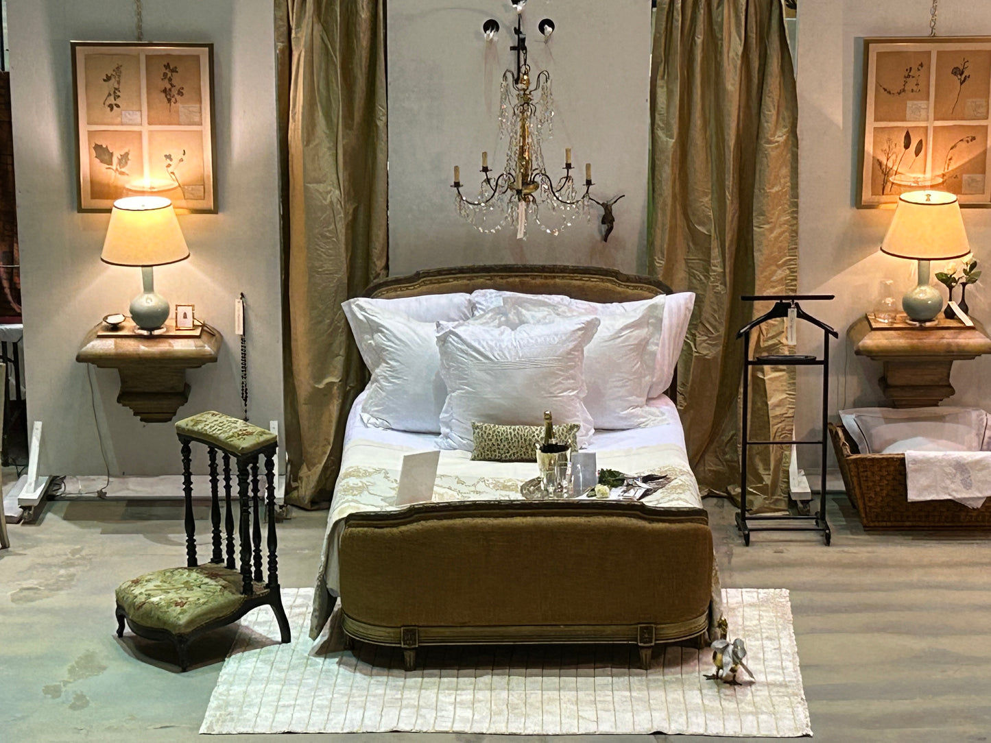 (4) Antique French Herbariums Frame