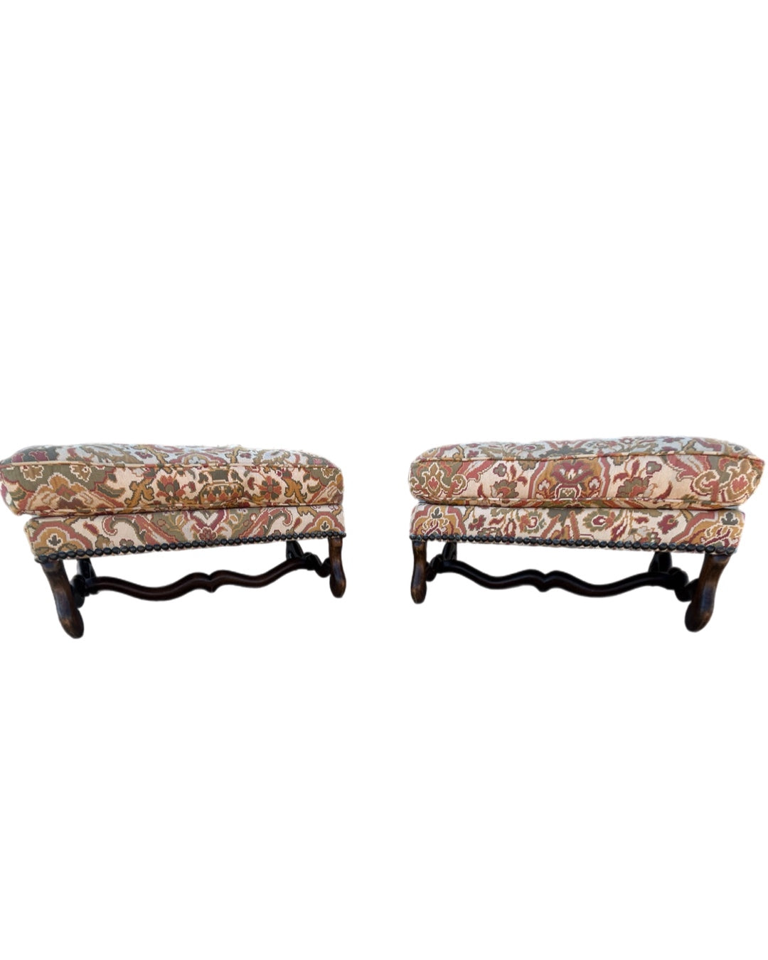 20th Century Pair Beligum Os De Mouton Ottomans