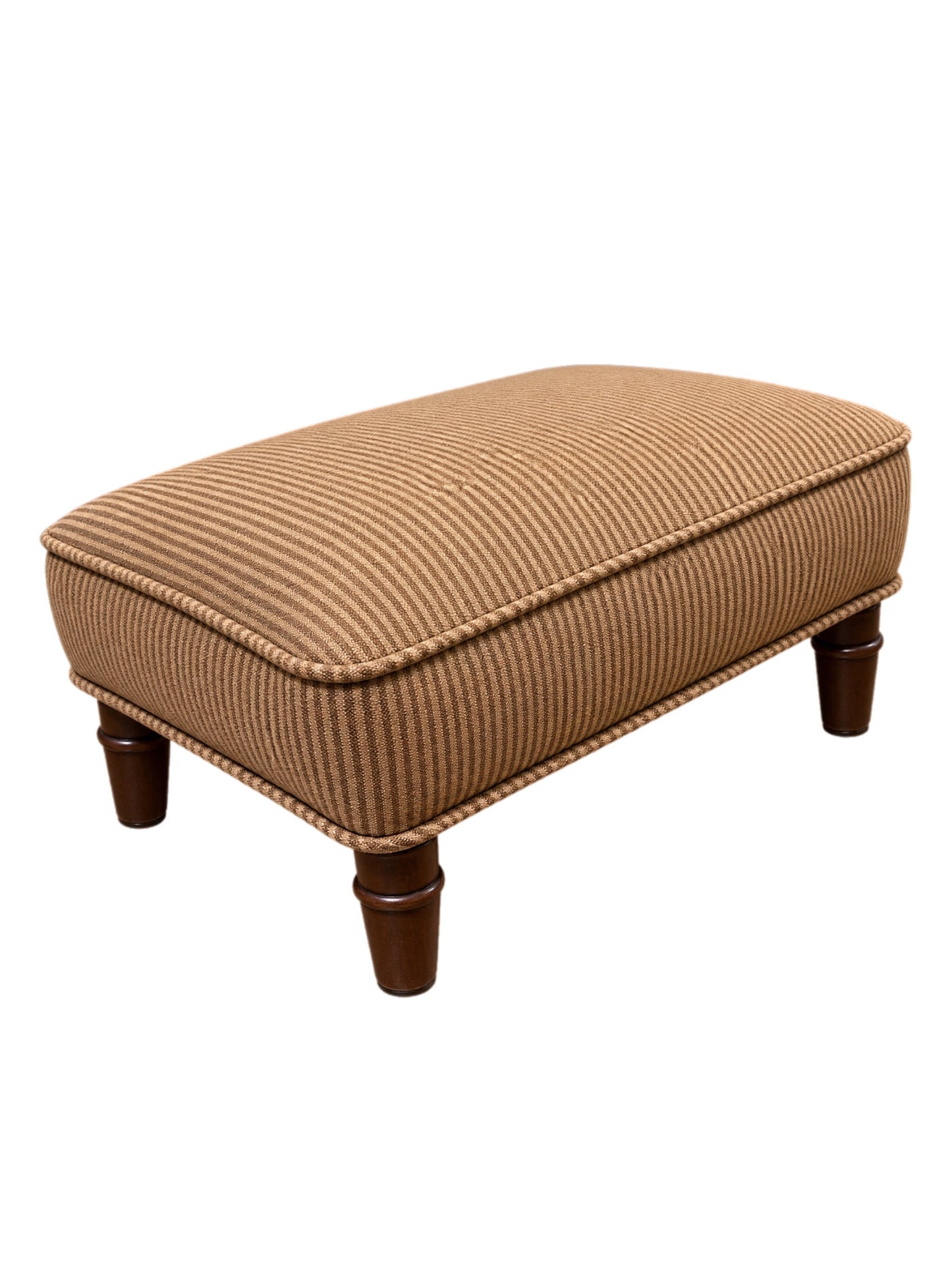 American 20th Century Footrest with Pinstripe Upholstery