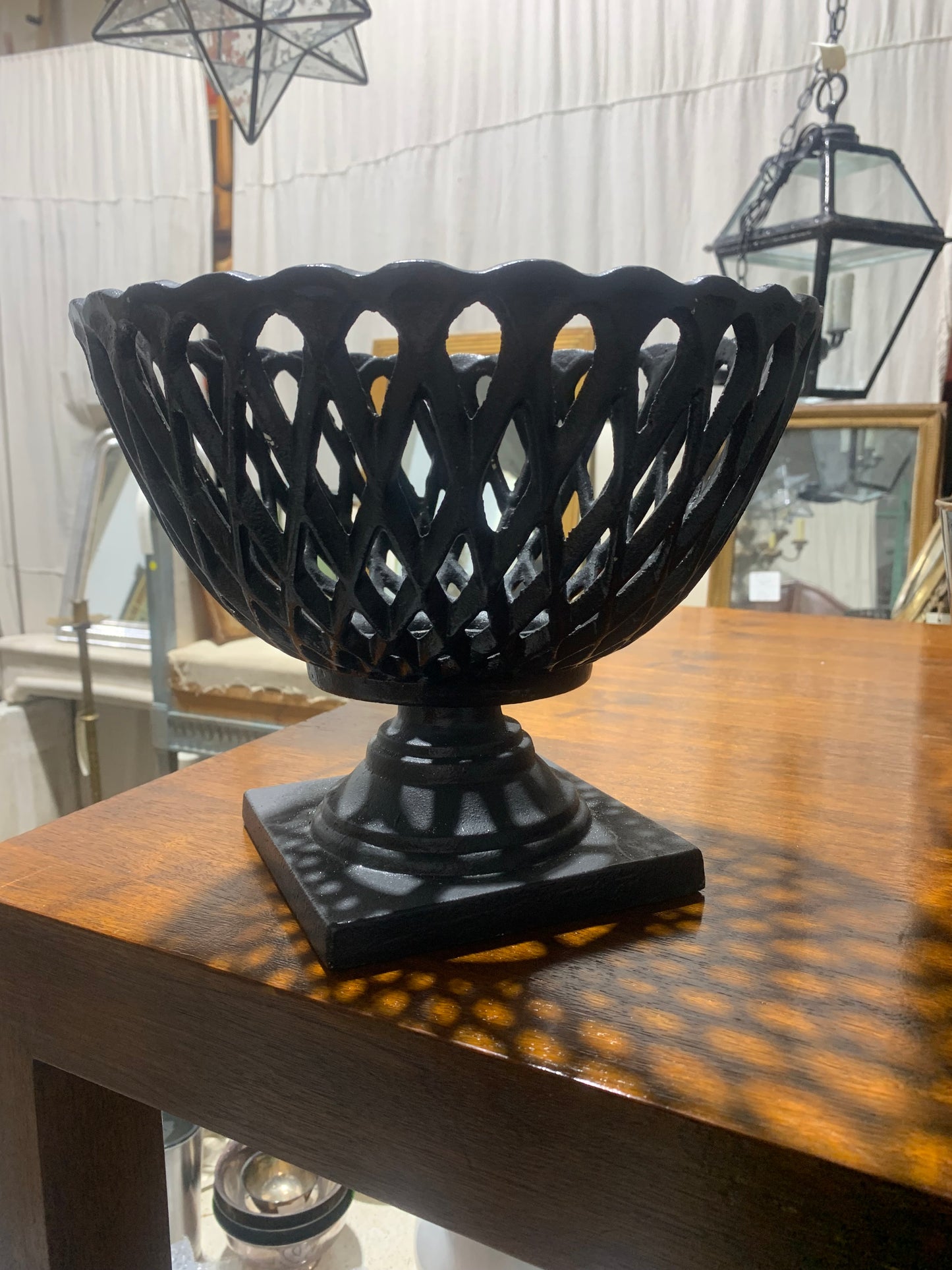 Vintage Black Iron Reticulating Vessel
