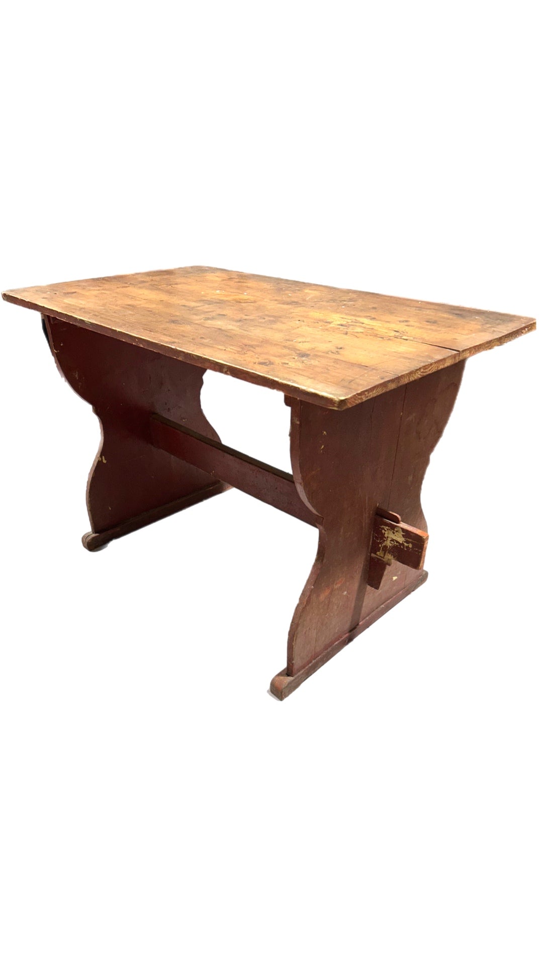 Antique Eastern European Trestle Table - Rustic Farmhouse Dining Table