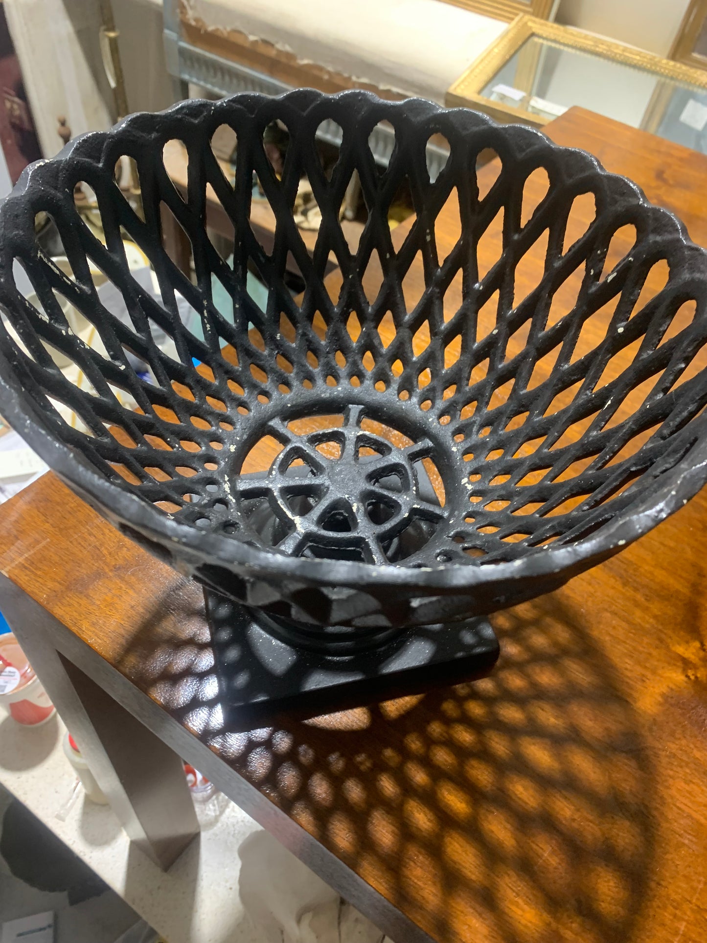 Vintage Black Iron Reticulating Vessel