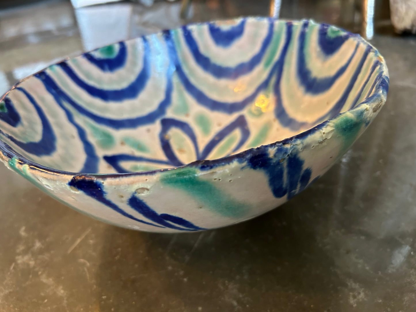 Late 19th Century Fajalauza Colorful Flower Motif Bowl