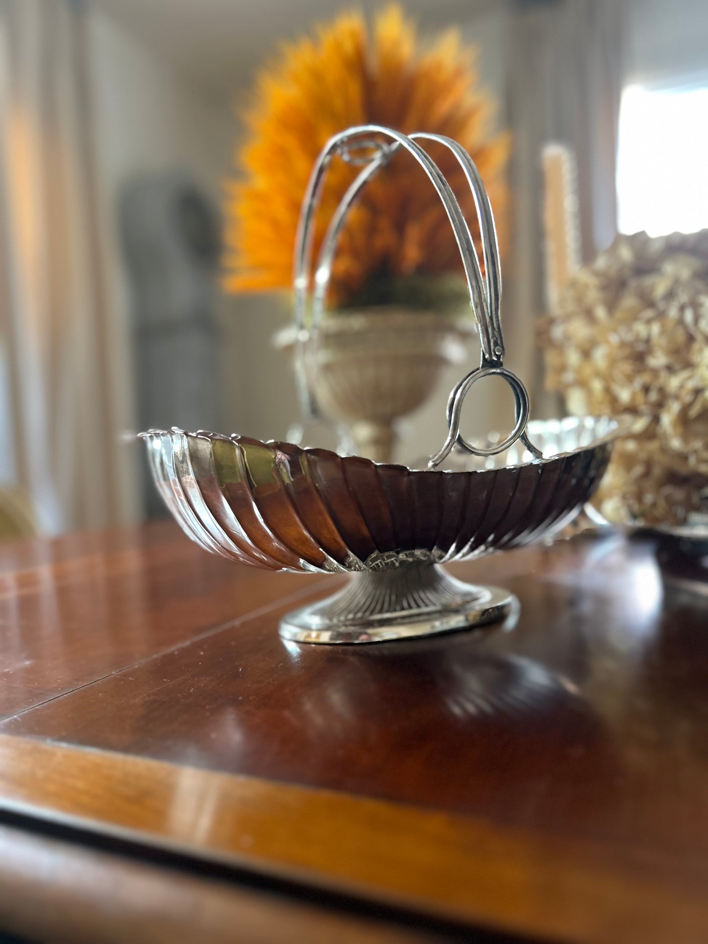 Vintage Silver Bread Compote