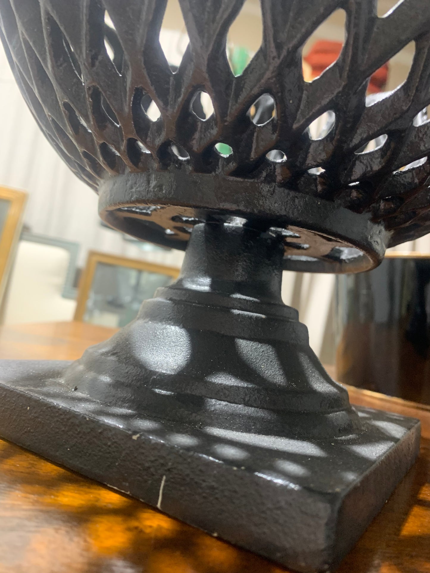Vintage Black Iron Reticulating Vessel