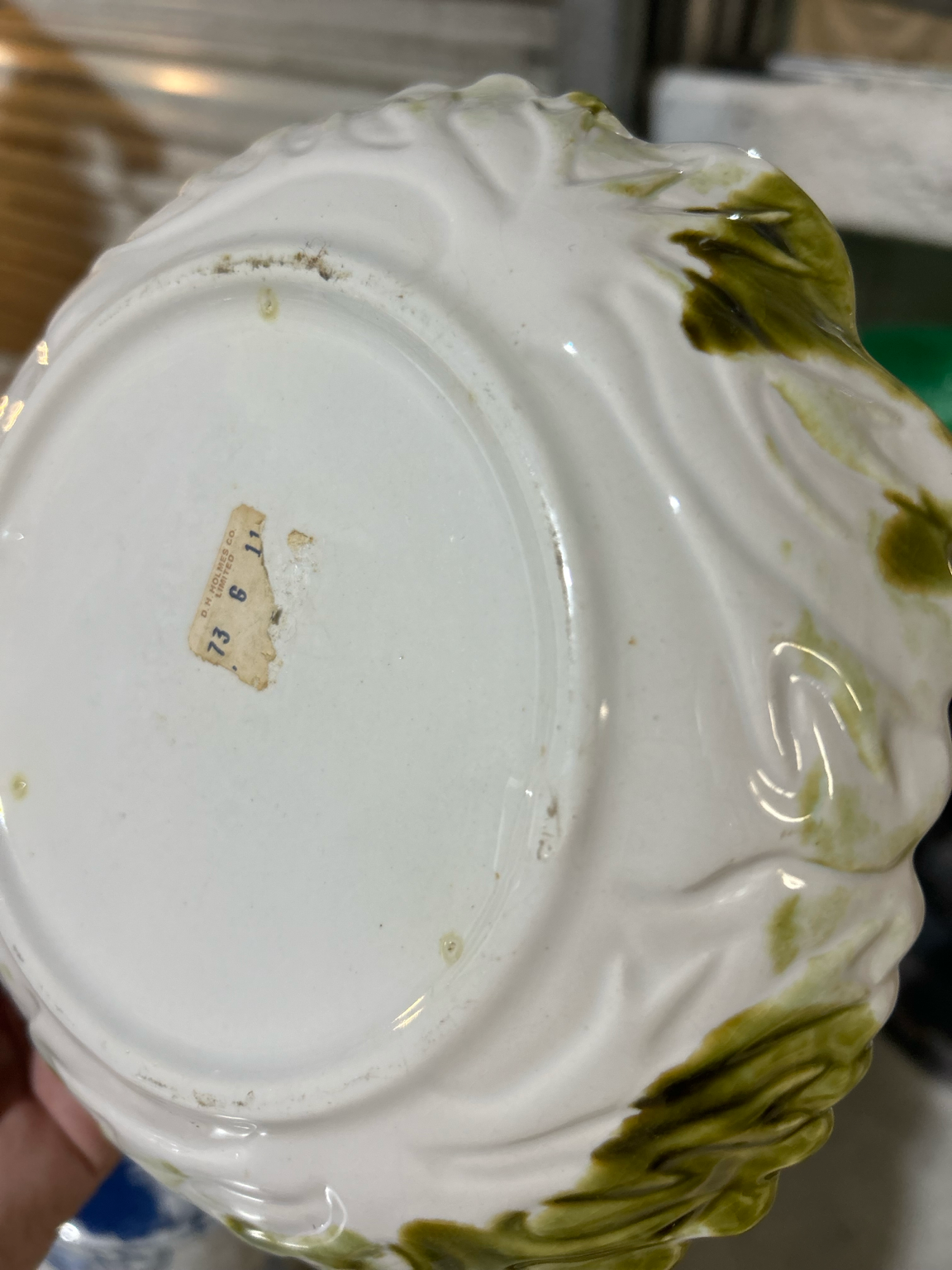 Set of Nine Vintage Cabbage Plates | Made in California for D.H. Holmes
