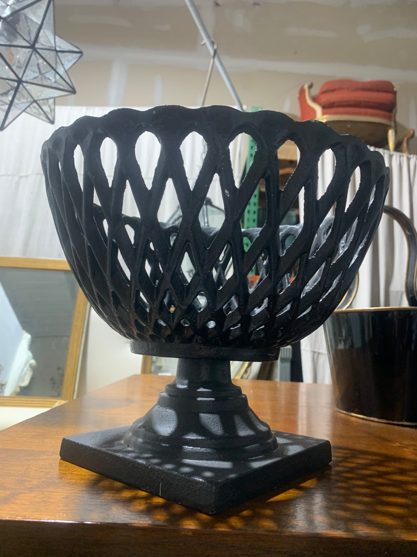 Vintage Black Iron Reticulating Vessel