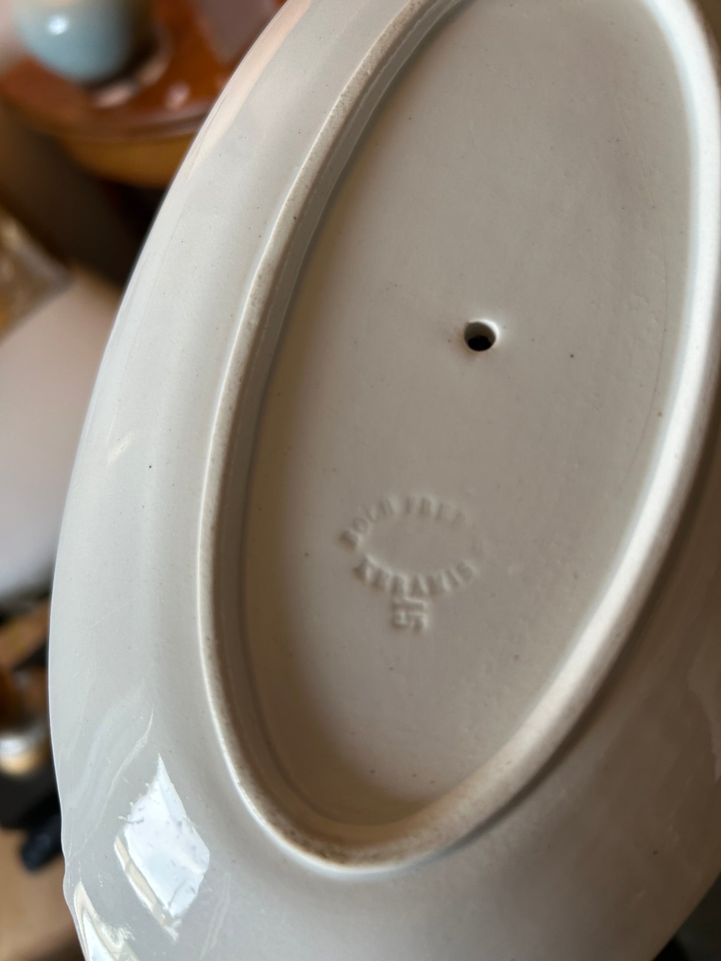 Vintage Bosh Green and White Gravy Boat