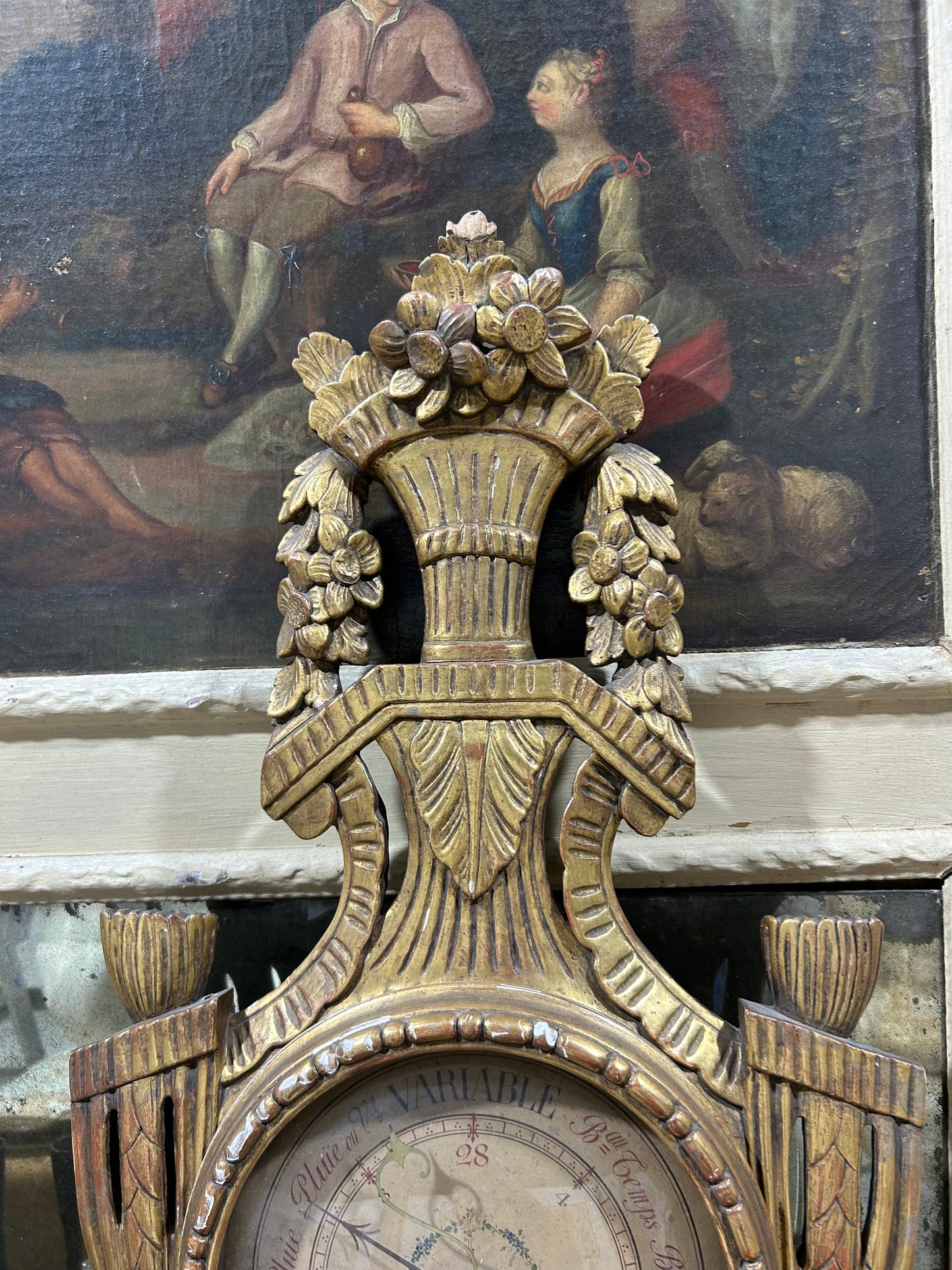 19th Century French Gilded Barometer