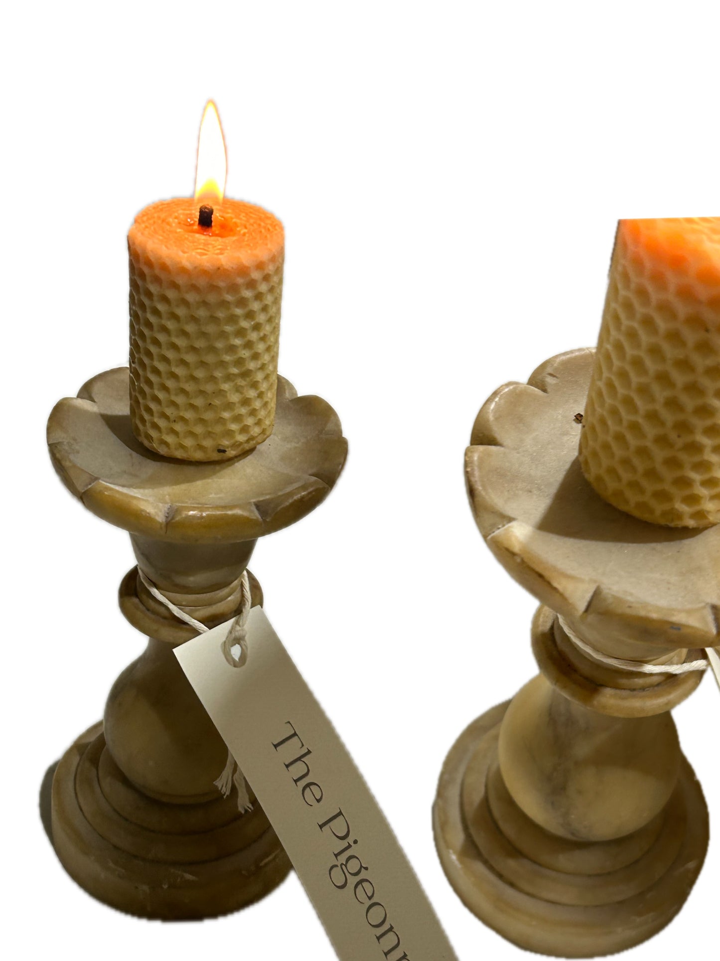 Antique Italian Alabaster Candlestick