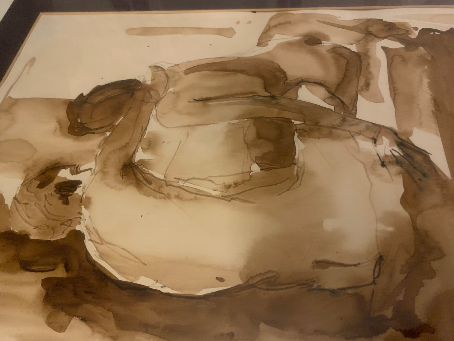 Vintage Abstract Nude on Paper
