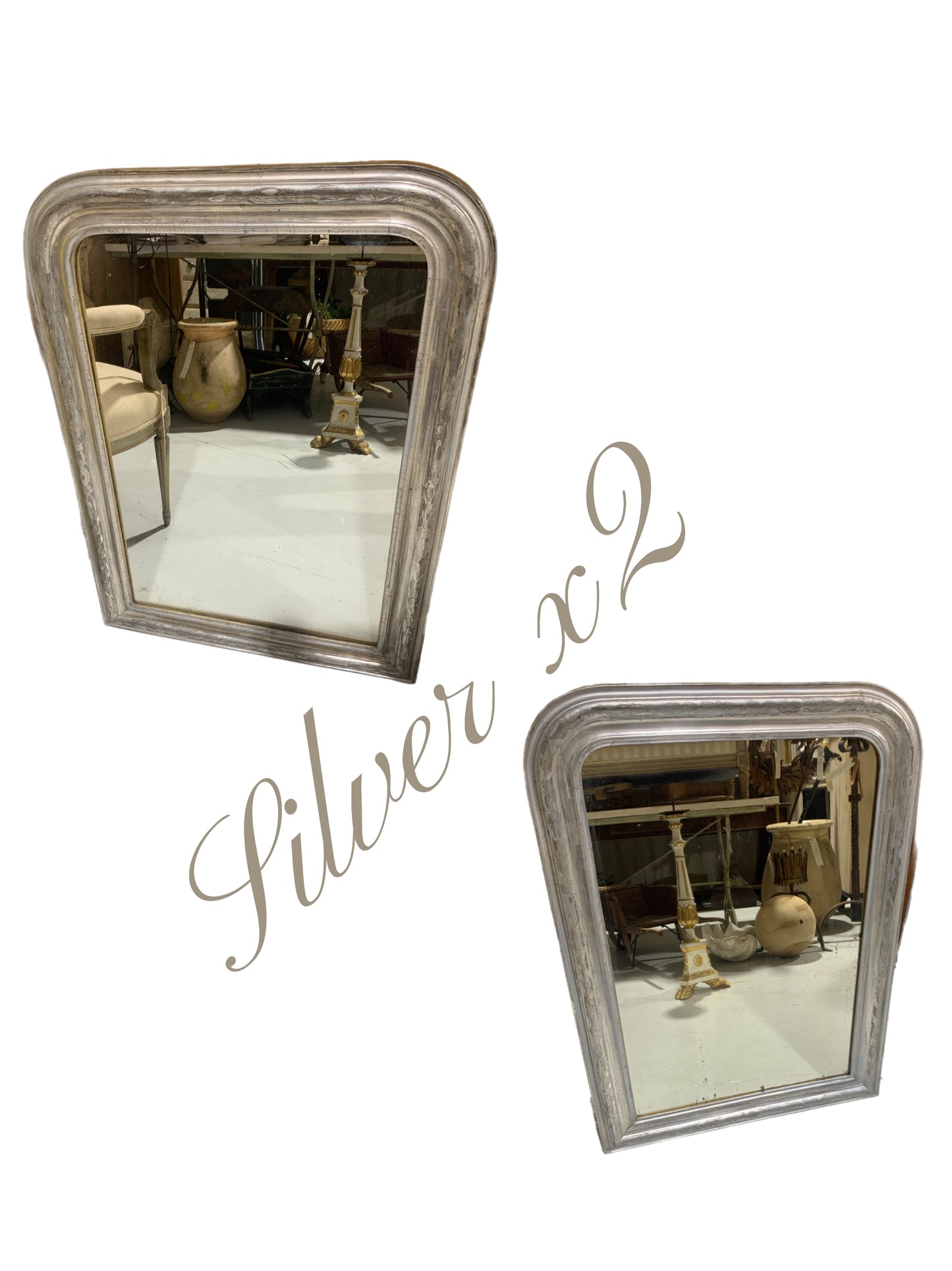 Antique Silver Louis Philippe Mirror