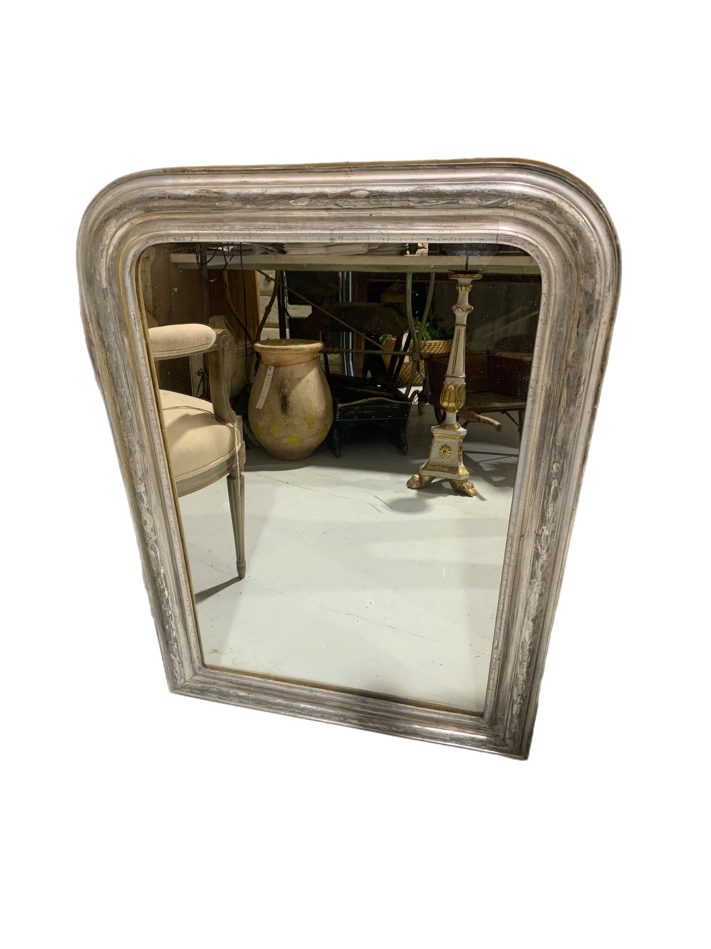Antique Silver Louis Philippe Mirror
