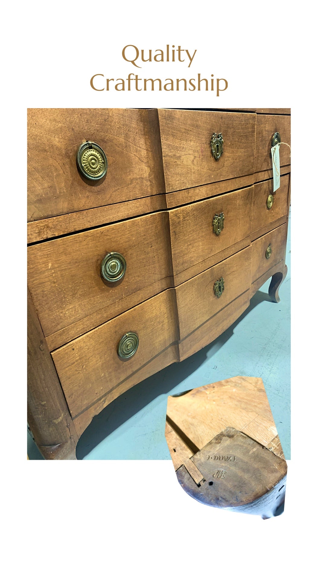 XVIII Paris Walnut Commode Signed by Jacques Duval