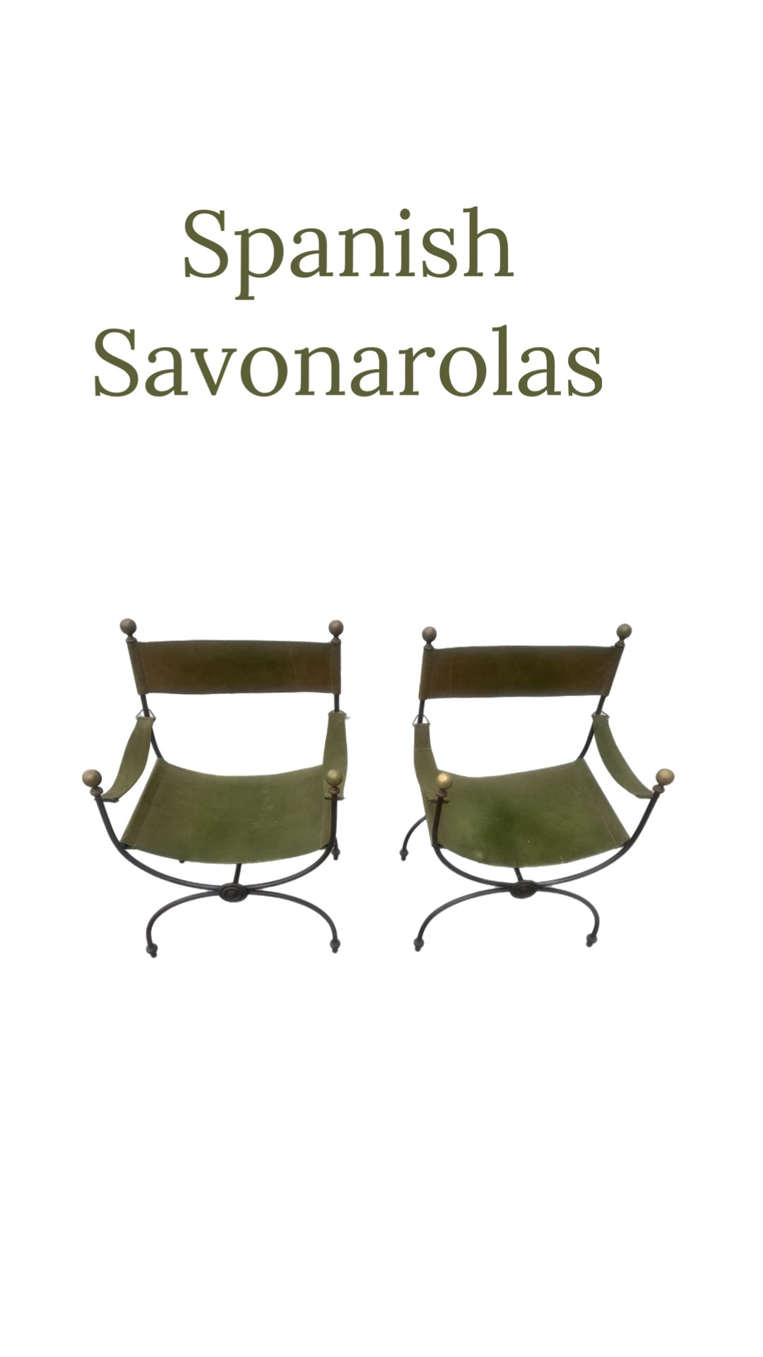 Pair of 20th Century Spanish Savonarola Chairs