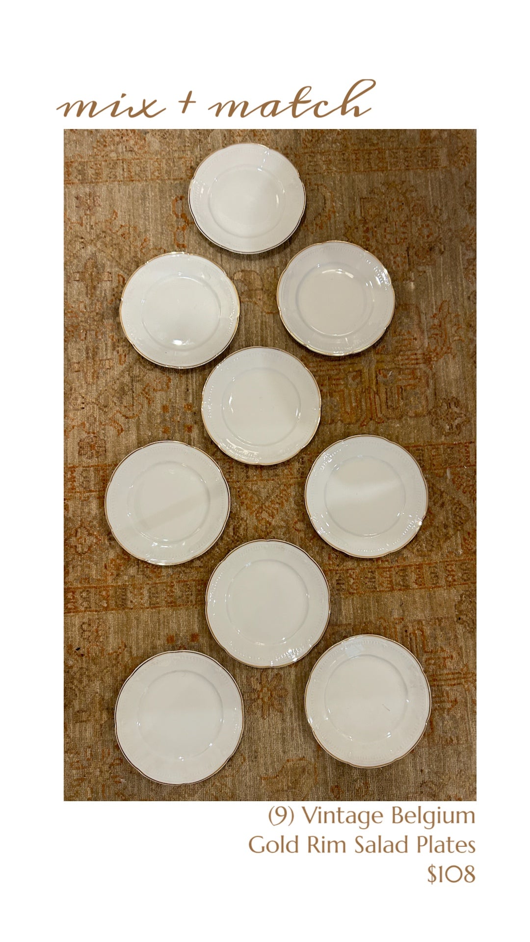 (9) Belgium Porcelain de Beaudour Salad Plates