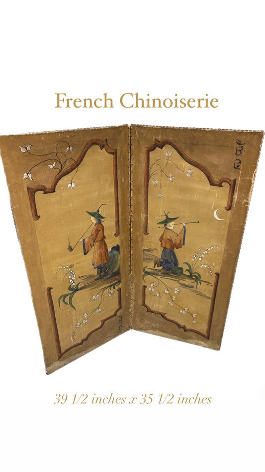 19th Century French Chinoiserie Bi-Fold Canvas