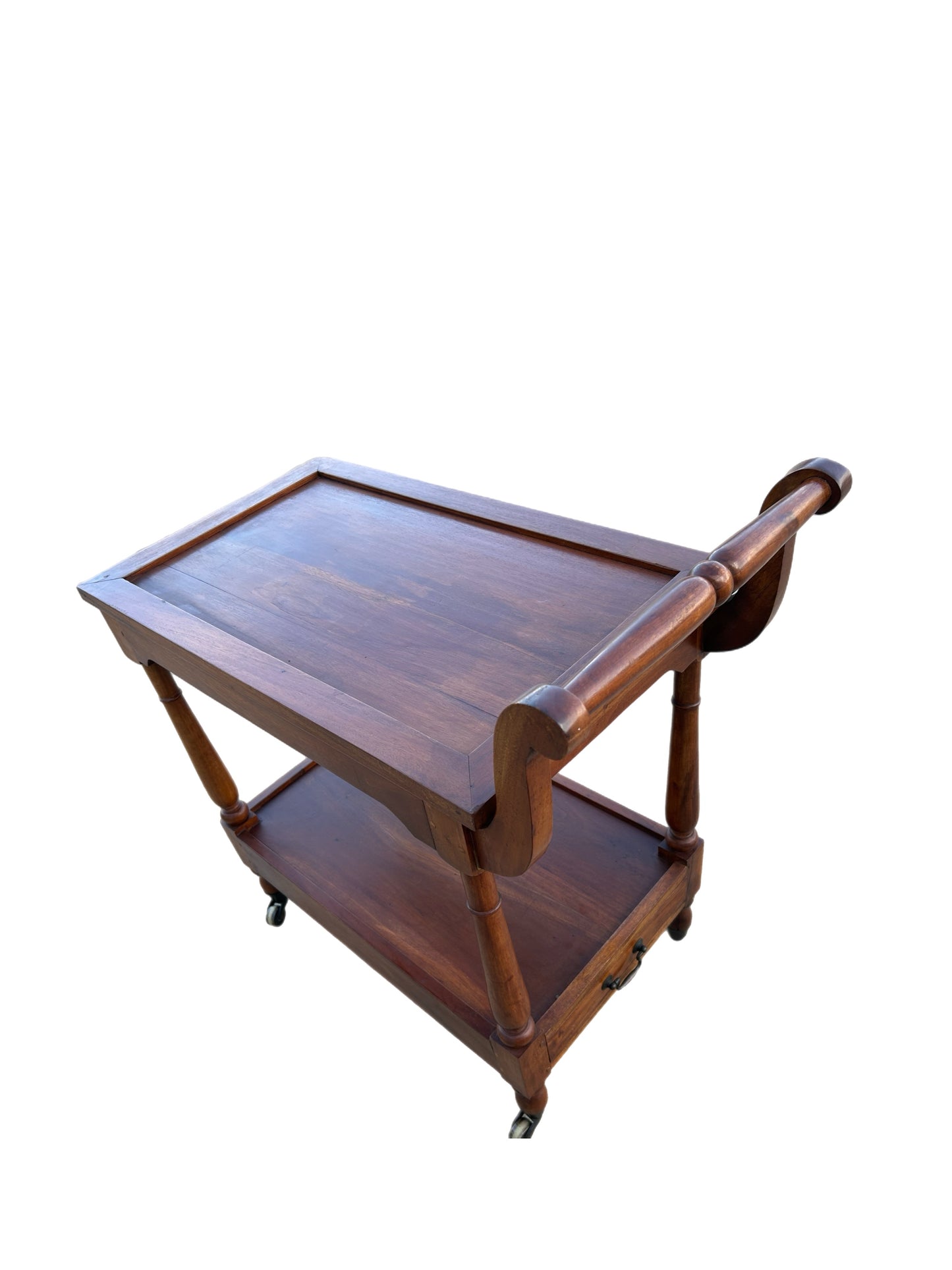 20th Century French Walnut Serving Cart