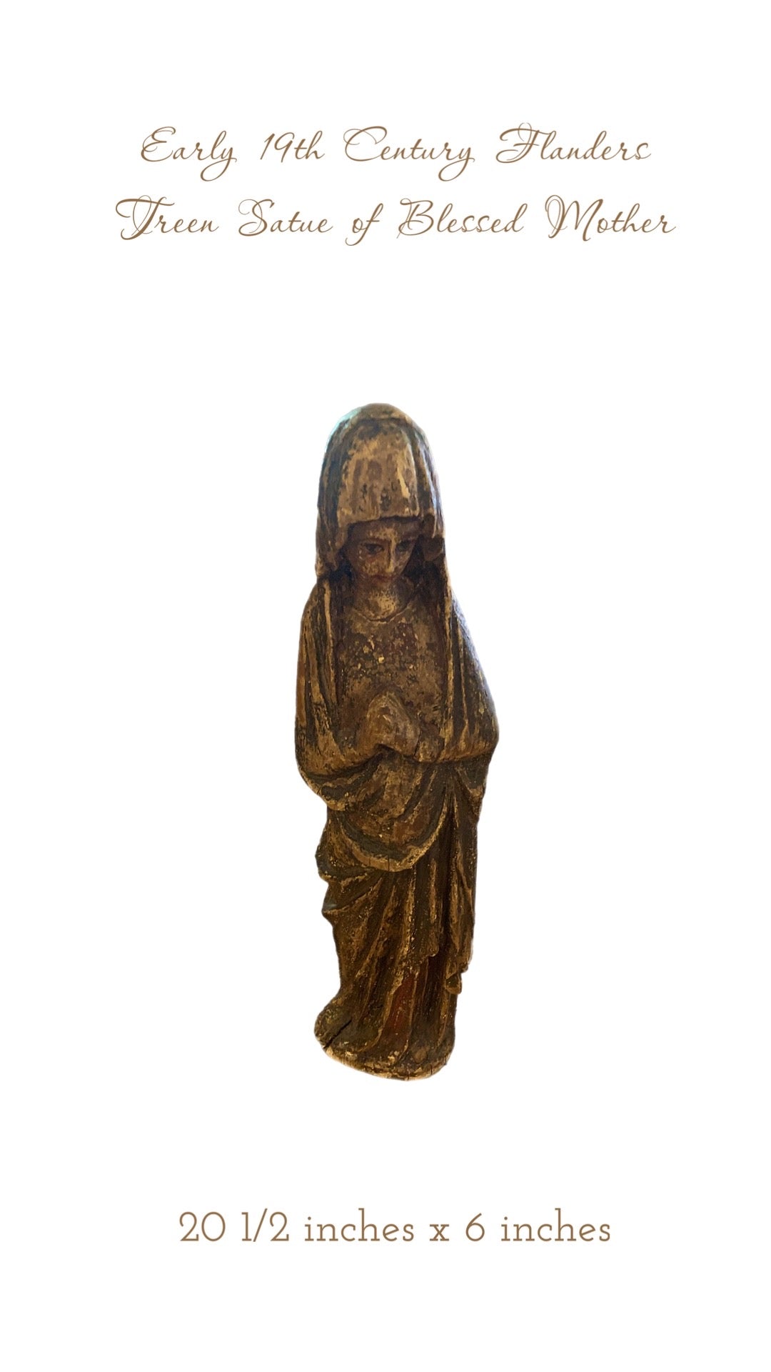 Early 19th Century Treen Carved Blessed Mother