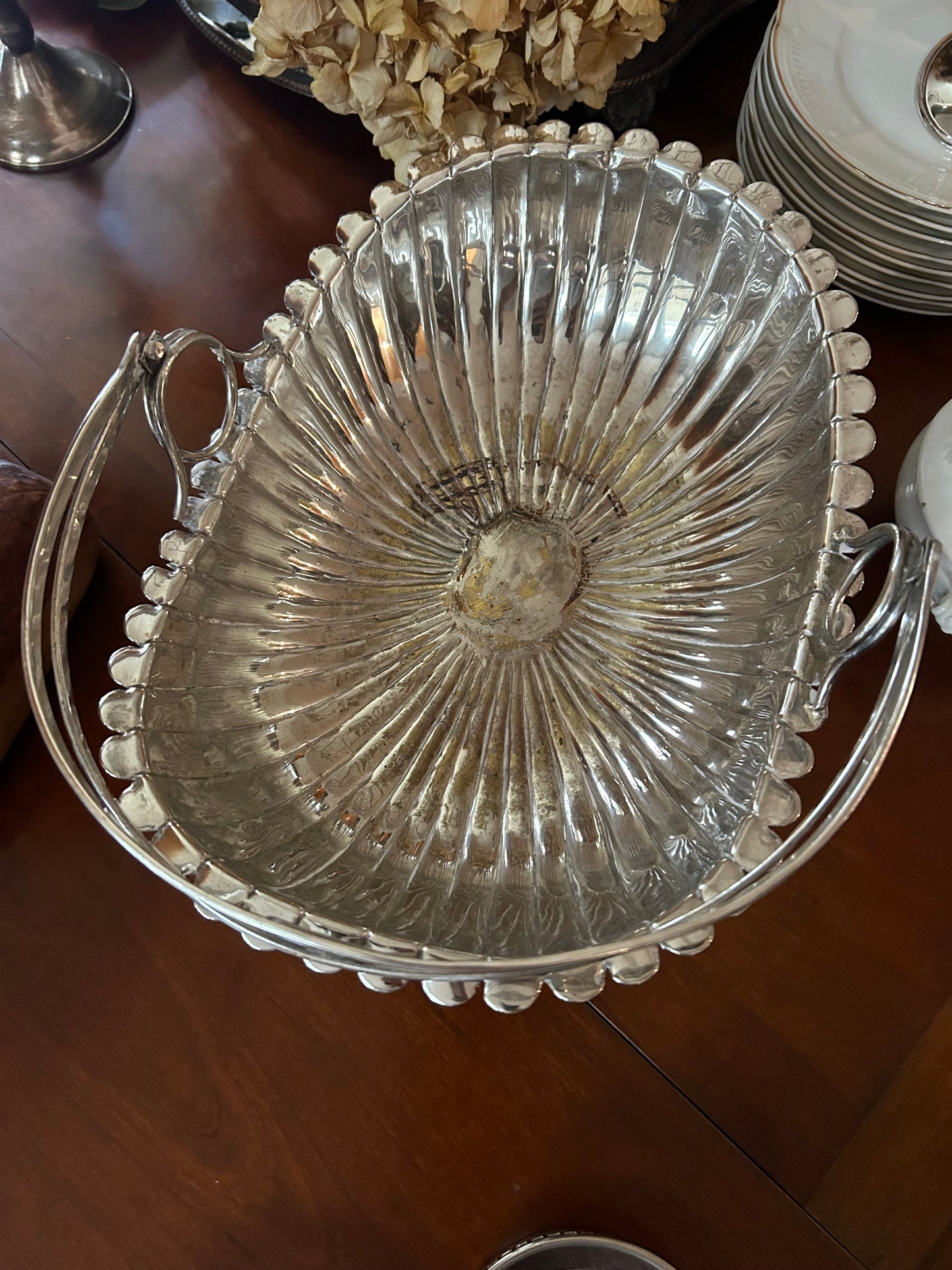 Vintage Silver Bread Compote