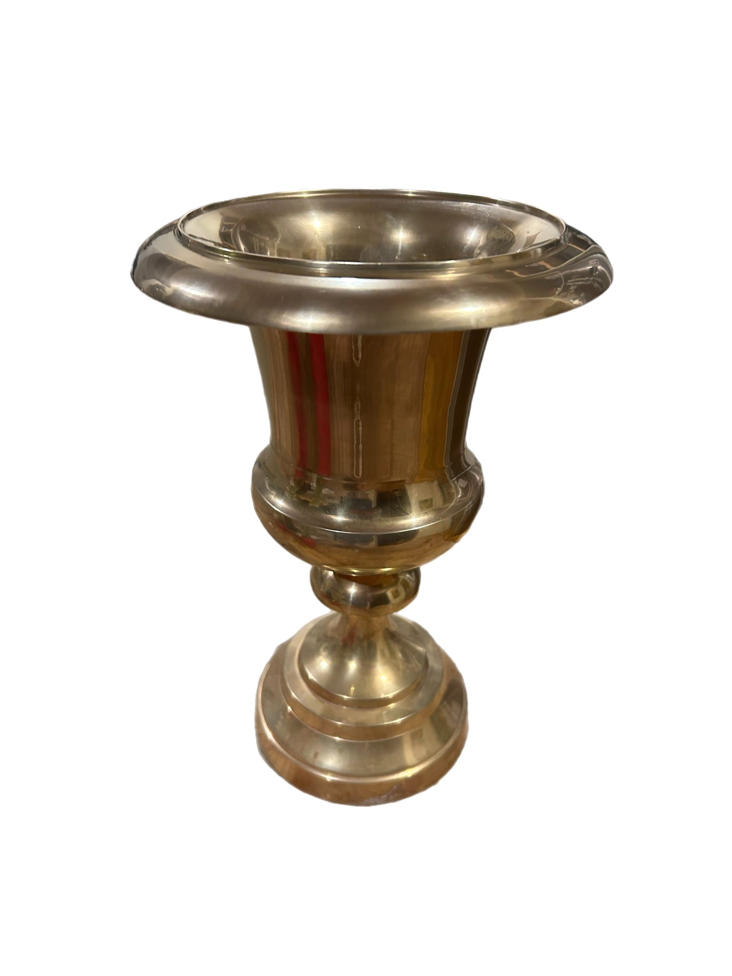 Brass Urn with Architectural Form, Late 20th Century