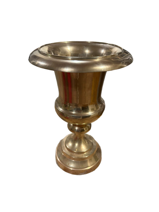 Brass Urn with Architectural Form, Late 20th Century