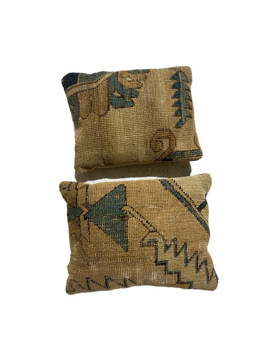 Pair of Vintage Turkish Kilm Pillows