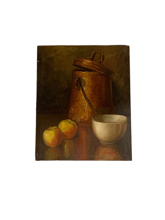 Antique French Still Life on Board