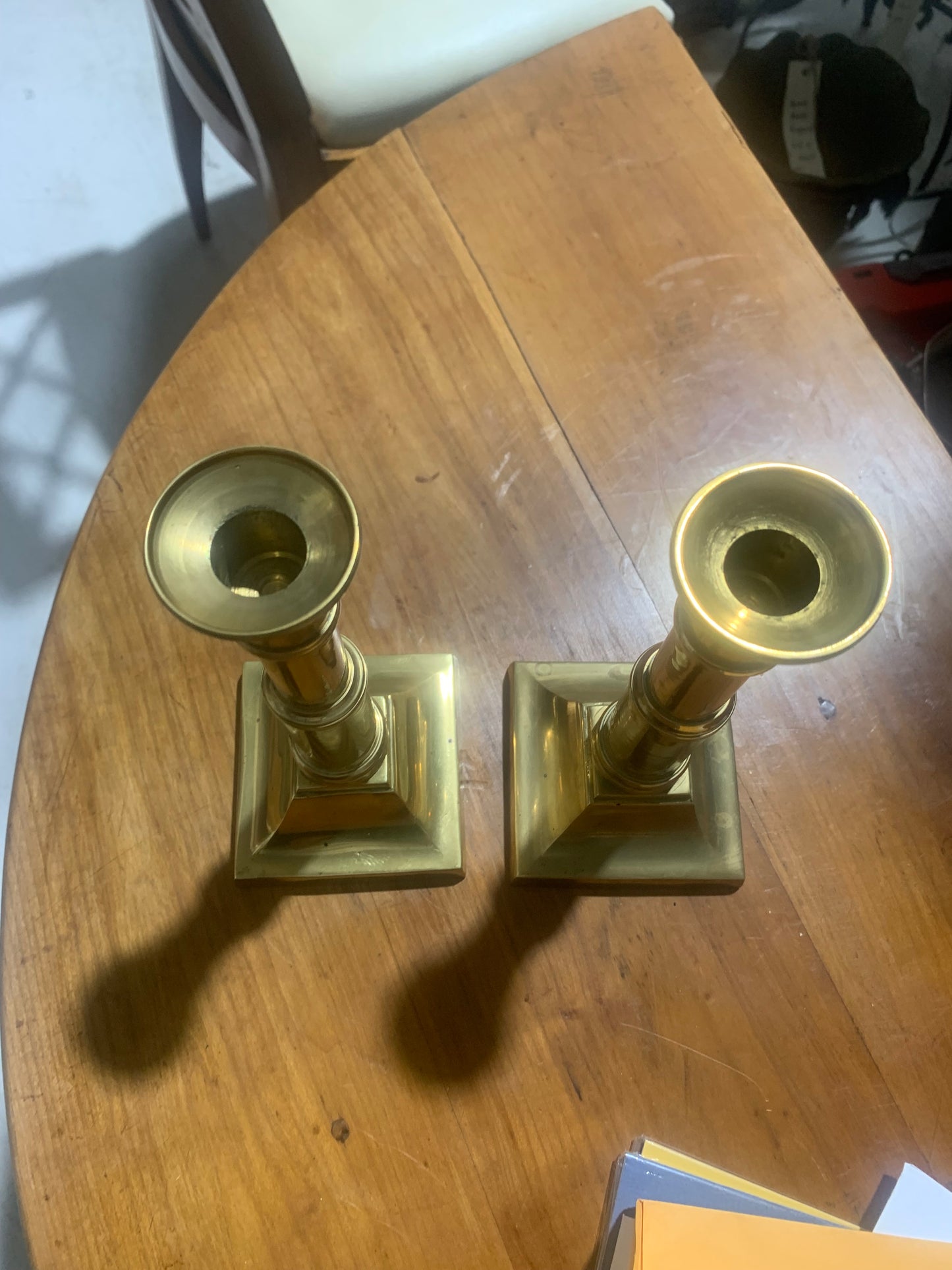Vintage Pair of Brass Candleholders