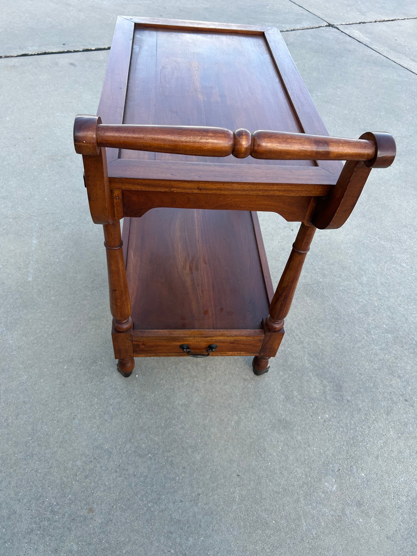 20th Century French Walnut Serving Cart