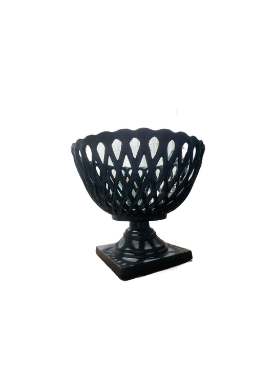 Vintage Black Iron Reticulating Vessel