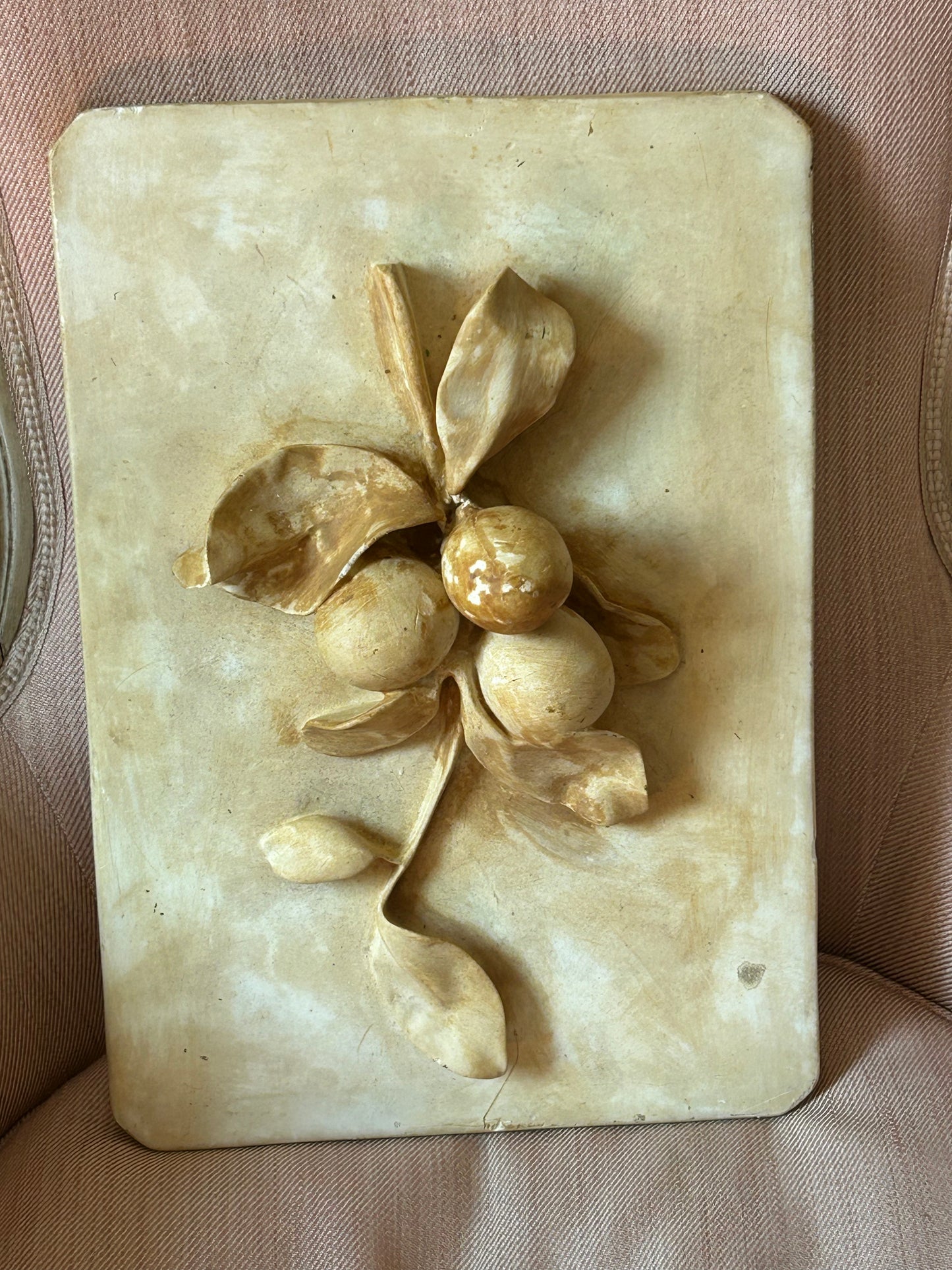 Vintage French Fruit Plaster Relief