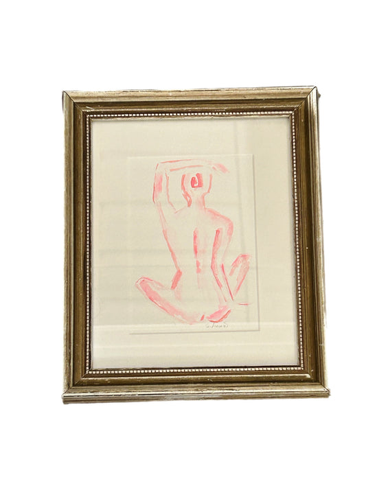 Framed Original Female Figure by New Orleans Artist Shelley Aucoin