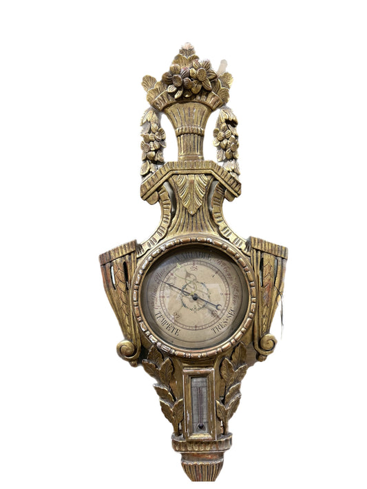 19th Century French Gilded Barometer